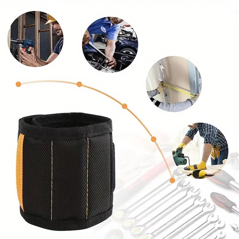Strong Magnetic Wristband Portable Tool Bag Electrician Adjustable Wrist Belt Screws Small Metal Nails Bolts