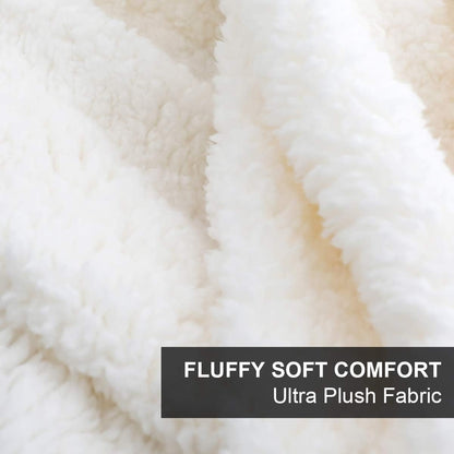 Cozy Black Fleece Sherpa Throw Blanket - Thick & Warm for Winter & Christmas - 50x60 Inches