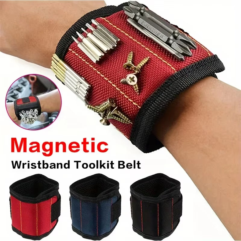 Strong Magnetic Wristband Portable Tool Bag Electrician Adjustable Wrist Belt Screws Small Metal Nails Bolts